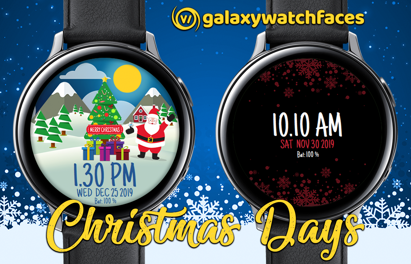 Christmas Days - Christmas animated watch face for Wear OS - Samsung Galaxy  watch faces 